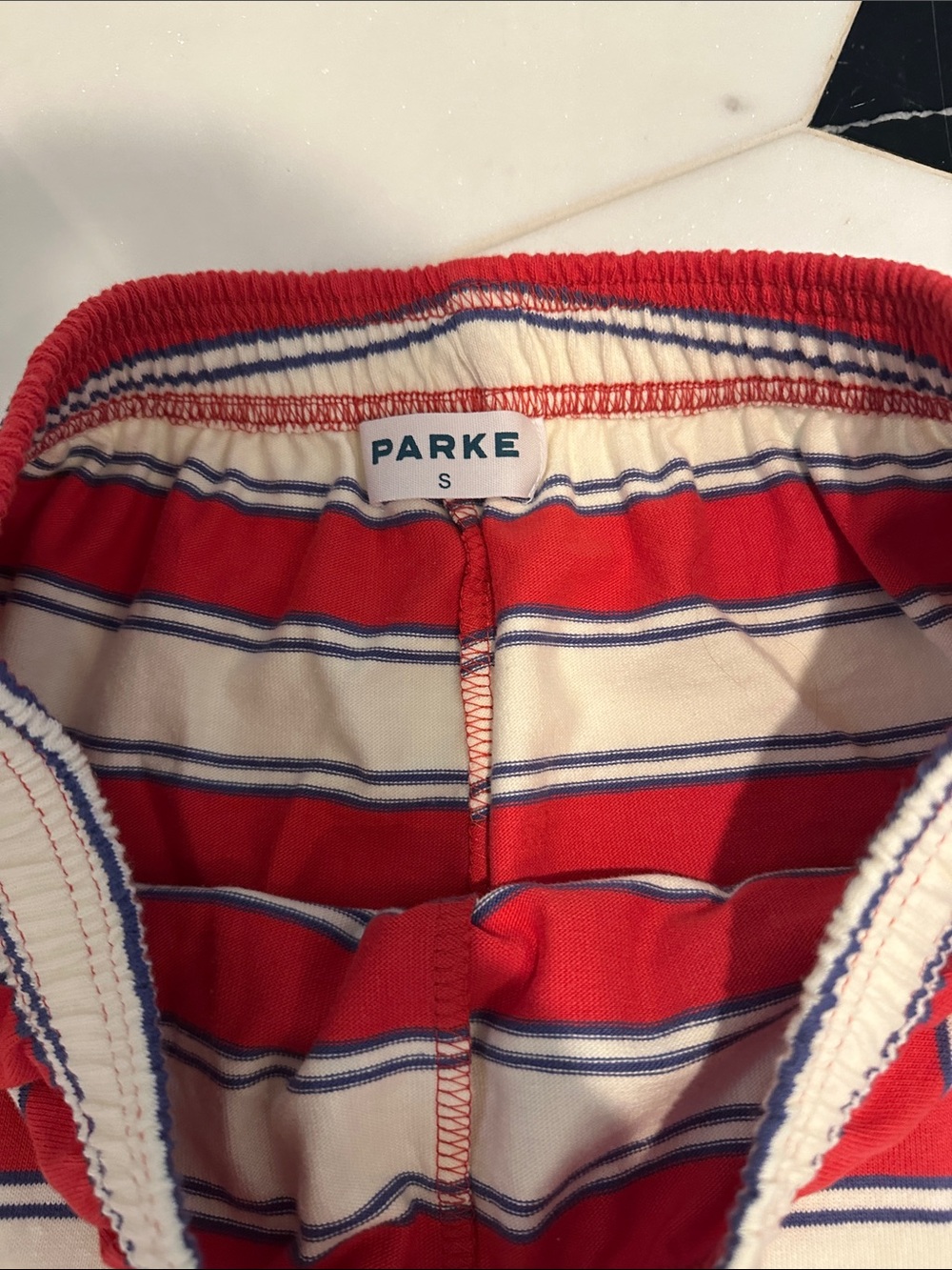Parke Coastal Cotton Boxer Pants - Lighthouse Stripe - Picture 4 of 6